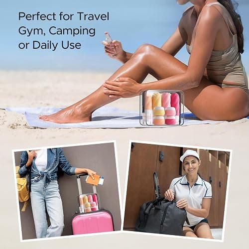 LitBear 23 Pack TSA Approved Travel Bottles for Toiletries, Leak Proof Refillable Travel Size Containers Kit with Silicone Squeezable Bottles Jars for Shampoo Lotion Conditioner, in Clear Bag, Pink thumbnail 8