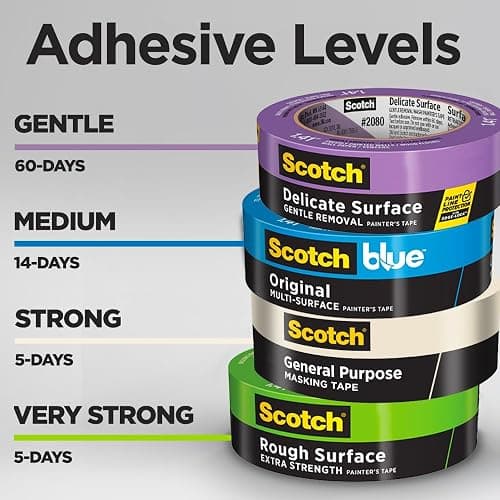 Scotch General Purpose Masking Tape, 1 Inch Wide, 1 Roll, 2050 | 0.94 in x 60 yd, Sticks for Up to 5 Days, Removes Easily Without Leaving Sticky Residue, Easy-to-Tear Masking Tape thumbnail 6