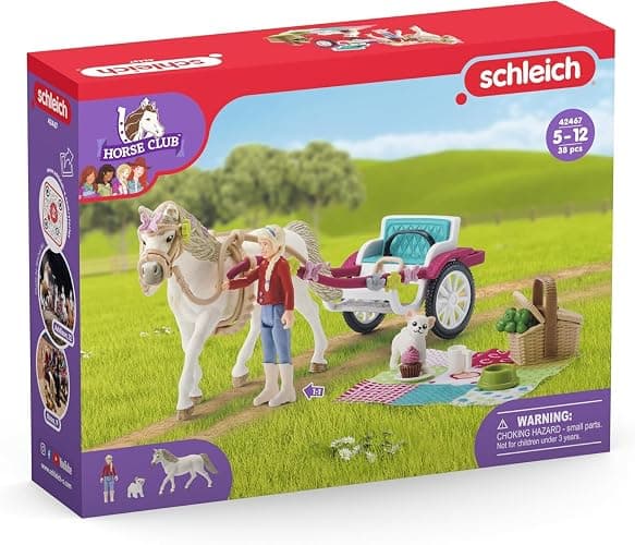 schleich Horse Club - 32PC Cute Carriage Playset with Pony Figurine - Realistic Horse Coach Set with Toy Rider and Dog - Equestrian Set with Accessories for Imaginative Play - Kids Ages 5+ | 42467 thumbnail 9