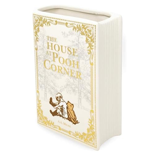 Steel Mill & Co Original Book-Shaped Decorative Vase, Ceramic Vases for Home Decor, Cute Bookshelf Decor, Unique Vase for Book Lovers (Large - The House at Pooh Corner) thumbnail 5