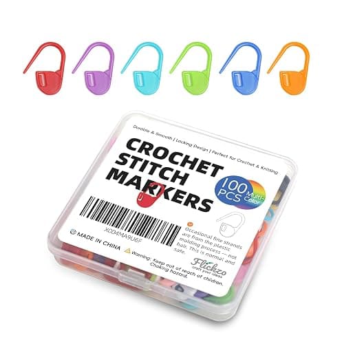 100PCS Crochet Stitch Markers by Flickzo – Locking Stitch Markers with Storage Case, Plastic Safety Pins for Knitting & Crochet, Colorful Yarn Accessories for Crochet Tools & Supplies - Image 1