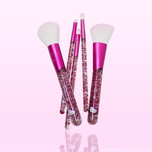 The Creme Shop Hello Kitty Luv Wave Brush Collection - Versatile & Silky-Soft Makeup Brushes - Precise Shader, Blending Brush, Angled Detailer, Blush Brush, Powder Brush - Durable & Easy to Wash - Set thumbnail 5