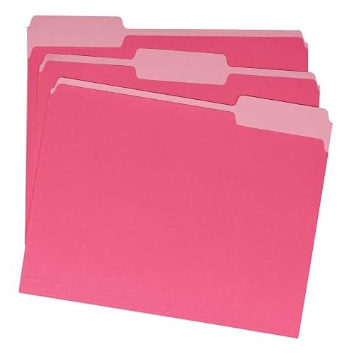 Amazon Basics File Folders, Letter Size, 1/3 Cut Tab, Pink, 36-Pack - Pink thumbnail 2