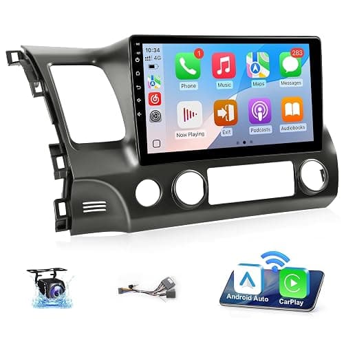 Upgrades Stereo for Honda Civic 2006-2011 Radio Wireless Apple Carplay Android Auto Leadfan 10.1" IPS Touchscreen for Honda Civic Radio Android Headunit Display GPS WiFi FM Mirrorlink Rear Camera SWC - Image 1