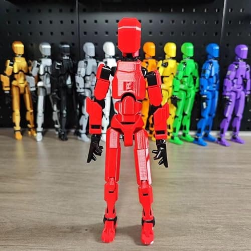 DANONI Assembly Completed- Upgrade 3D Printed Multi-Jointed Action Figures,Titan 13 Action Figure,Nova 13 Action Figure,Dummy Robot 13 Action Figures Set,Multiple Accessories, Desk Decoration(Red) thumbnail 9