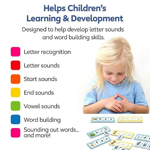 ALPHABLOCKS Word Builder Learning Games - Kids Phonics Spelling Set Toy | Aesthetic Interactive ABC Card Match Literacy Activity Board for Toddlers, Preschool Nursery. Educational Birthday Gifts. thumbnail 5