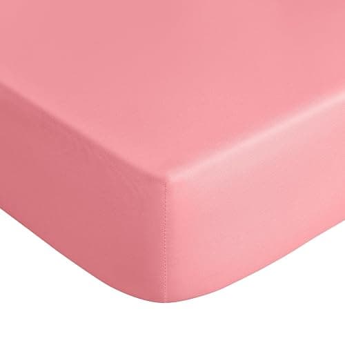 KKJIAF 1 Pcs Light Pink Baby Crib Sheets, Fitted Crib Sheet for Boys Girls - 28x52x8 Inches Viscose Derived from Bamboo, Breathable & Soft thumbnail 7