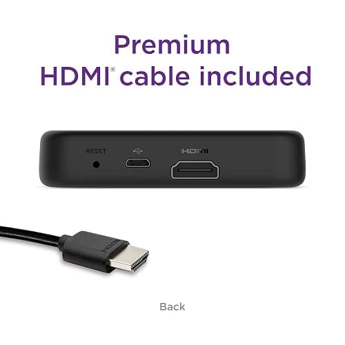 Roku Premiere | HD/4K/HDR Streaming Media Player, Simple Remote and Premium HDMI Cable, Black thumbnail 3