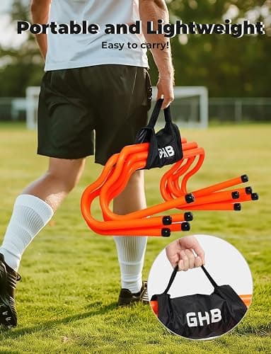 GHB Agility Hurdles 8" Speed Agility Training Hurdles, Detachable Sturdy Hurdles Training Equipment Set with Carry Bag for Kids,Athletes,Soccer,Basketball thumbnail 7