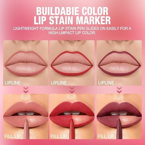 LANGMANNI 12 Colors Sculpting Matte Velvet Lip Liner Set,Smooth Creamy Texture,Waterproof And High Pigmented For Girls Daily Application Lip Makeup thumbnail 6