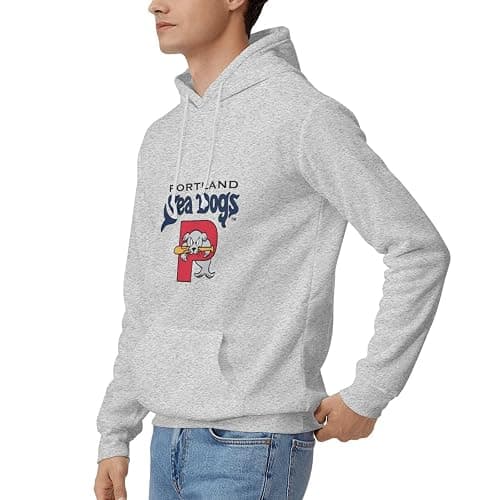 Portland Sea Dogs University Mens Pullover Hooded Padded Sweatshirt,Mens Casual Hooded Sweatshirt thumbnail 7