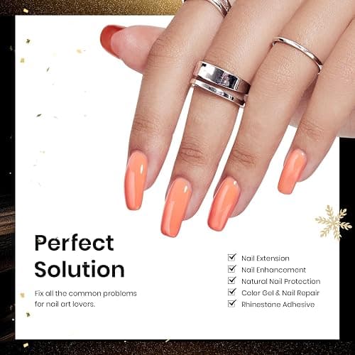 Beetles 3Pcs 15ml Builder Nail Gel with No Wipe Top Coat Gel Nail Polish and Base Coat Christmas Set for Nails Shine Finish and Long Lasting Nail Protection UV/LED Lamp Needed Gift for Women thumbnail 5