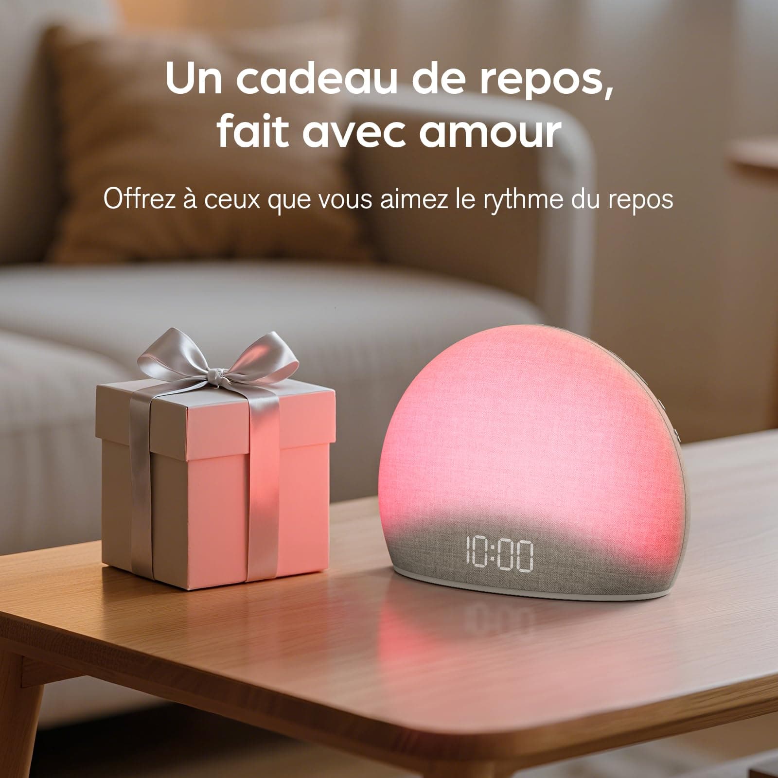 Sunrise Wekker met White Noise Sound Machine | Natuurlijke Wake-Up Light met Zachte Alarmtonen, 20 Rustgevende Geluiden, Dimbaar Display, Schermvrij Ontwerp thumbnail 6