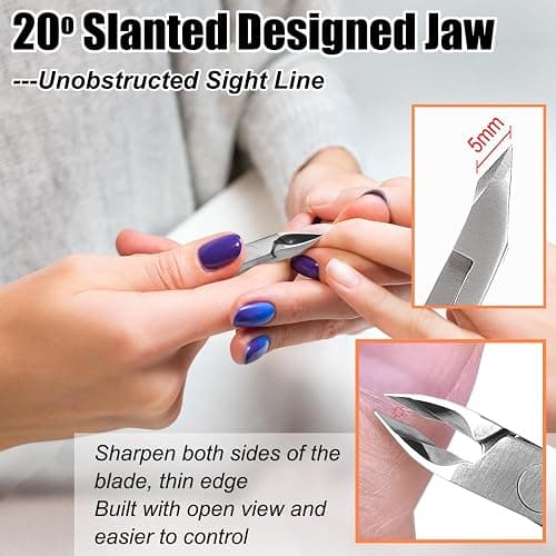 LePinko 4 Packs Upgraded Cuticle Trimmer kit, Sharp Dead Skin Clipper, Labor-saving Cuticula Remover for Fingernail Toenail, Manicure Pedicure Tool for Women Men, 5mm Jaw - 4PACK thumbnail 4