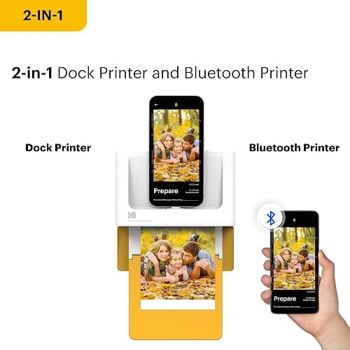 KODAK Dock Plus 4PASS Instant Photo Printer, 4x6” Portable Picture Printer, Bluetooth & Dock 2-in-1 Home and Gift Printer for iPhone & Android, 50 Sheets Bundle thumbnail 3