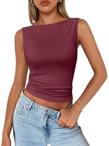 Trendy Queen Women Going Out Summer Tank Tops Spring Casual Basic Cute 2025 Sleeveless Shirt Vacation Fashion Outfit Clothes - Image 1