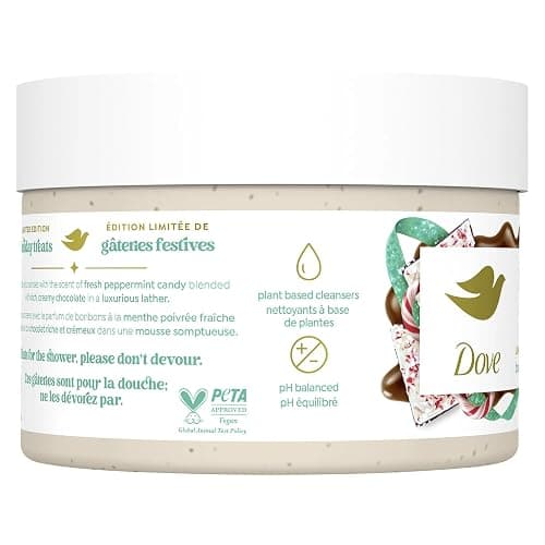 Dove Exfoliating Body Scrub for Women Peppermint Bark, 10.5 oz thumbnail 2