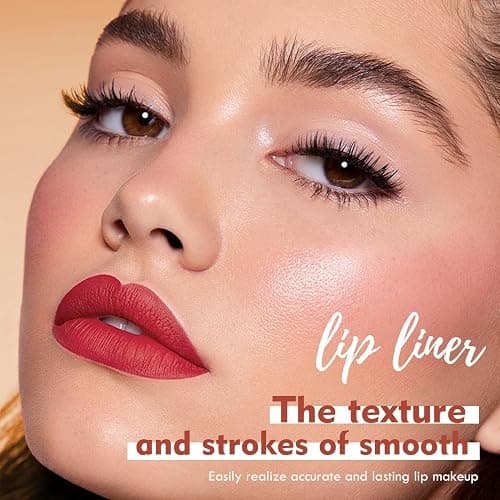 Espoce Lip Liner Set, 12Pcs Pure Natural Oak Brown Pink Red Series Lip Liners, Smooth and High Pigmented Lip Makeup Pencil thumbnail 3
