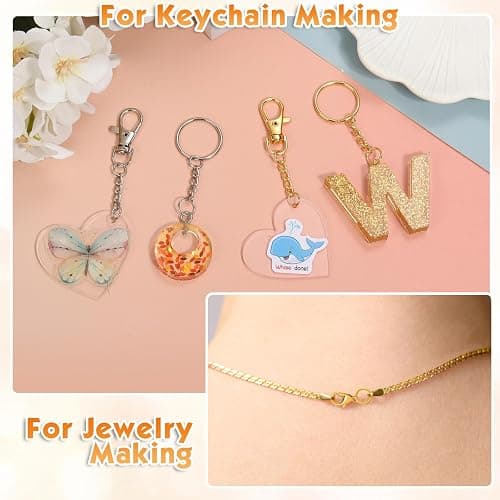 PAXCOO 990PCS Keychain Making Kit, Keychain Craft Supplies Including Key Chain Hooks, Lobster Clasps, Key Rings and Jump Rings for Key Chain Making and Jewelry Making thumbnail 2