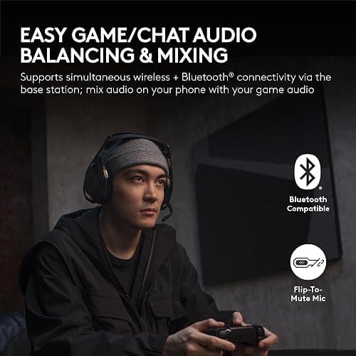 Logitech G Astro A50 X Multi-Platform Wireless Gaming Headset + Base Station for PS5/Xbox/PC: PLAYSYNC Video & Audio Switcher, HDMI 2.1 4K 120Hz VRR, <24bit/48kHz, 24hr Battery, 2.4GHz & BT - Black thumbnail 4