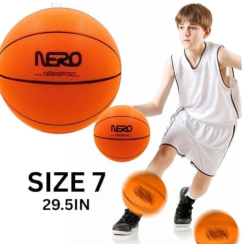 NERO SPORT Ninja Silent Basketball- Soft Foam Indoor Hoop Play | Soundless Ball for Quiet Dribbling and Indoor Training thumbnail 2
