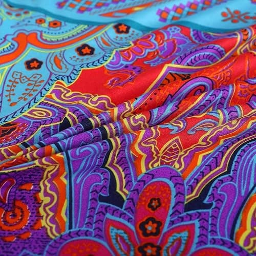 Boho Queen Duvet Cover, 100% Microfiber Ethnic Bohemian Colorful Bedding Set for Men Women, Yellow Orange Modern Geo Bohemian Print Duvet Cover, with Zipper Closure Luxury Soft Durable (Queen, 3pcs) thumbnail 7