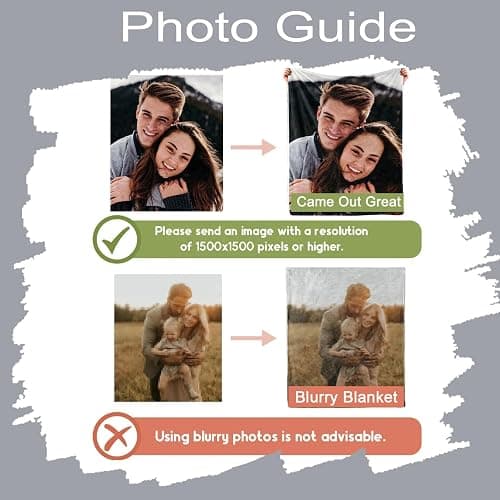 Custom Soft Fleece Bed Blankets Photo Blankets for Girlfriend Wife Anniversay Wedding Gifts,Personalized Photo Blankets Lightweight Cozy Warm Outdoor Picnic Blanket for Camping Travel thumbnail 7