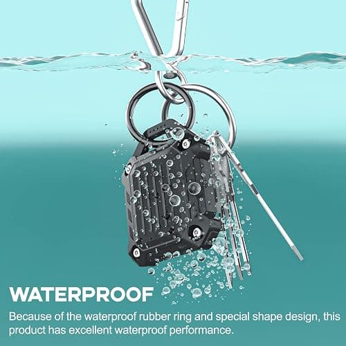 Dovick- Waterproof Airtag Keychain Holder Case,Screw Full Cover Compatible with Apple Air Tag Tracker Key Ring (Green 1Pack) thumbnail 3