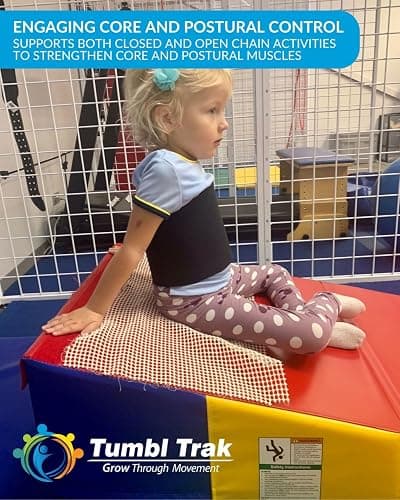 Folding Incline for Pediatric Occupational Therapy - Stimulates Balance, Core Activation, and Proprioceptive Input (Bright Pastel, 60 in x 84 in x 16 in) thumbnail 6