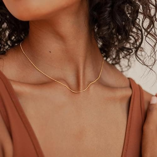 Waterproof Gold Necklace Layered Necklaces for Women Non Tarnish,14k Gold Plated Stainless Steel Dainty Stack Thin Chain Necklace Set for Women Gifts Jewelry thumbnail 6