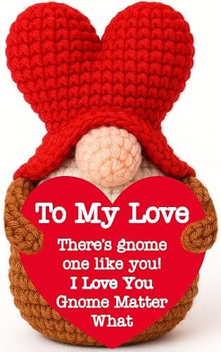 BackURyear Valentines Day Gifts for Her Him, to My Love Crochet Heart Gnome Wedding Anniversary Long Distance Gift for Boyfriend Girlfriend Wife Husband, Romantic Birthday Gift for Couple thumbnail 2