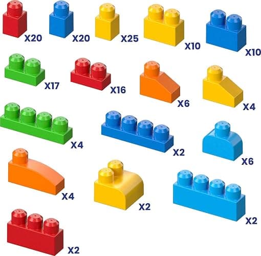 MEGA BLOKS First Builders Toddler Blocks Toys Set, Deluxe Building Bag with 150 Pieces and Storage, Creative Open-Ended Play, Blue, Ages 1+ Years (Amazon Exclusive) thumbnail 7