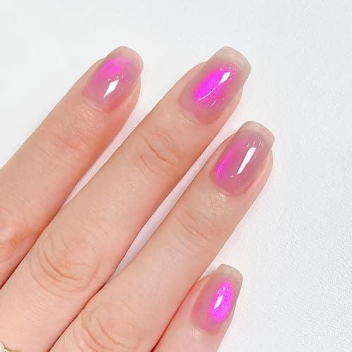MAYCHAO 15ML Purple Tears Cat Eye Gel Nail Polish 1Pc Aurora Purple Cat Eye Gel Polish with Magnet Soak off Holographic Magnetic Nail Polish for Nail Art Manicure Salon DIY at Home, 0.5 OZ thumbnail 3