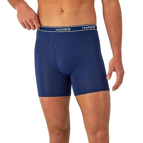 Hanes Men's Value Performance Stretch Boxer Brief Underwear, Moisture-Wicking, 6-Pack thumbnail 3