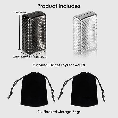1797 Metal Magnetic Fidget Slider for Adults, EDC Pocket Fidgets Toys with Smooth Clicks, Focus & Relaxation Fun Cool Gadget Gift, 2 Pack thumbnail 7