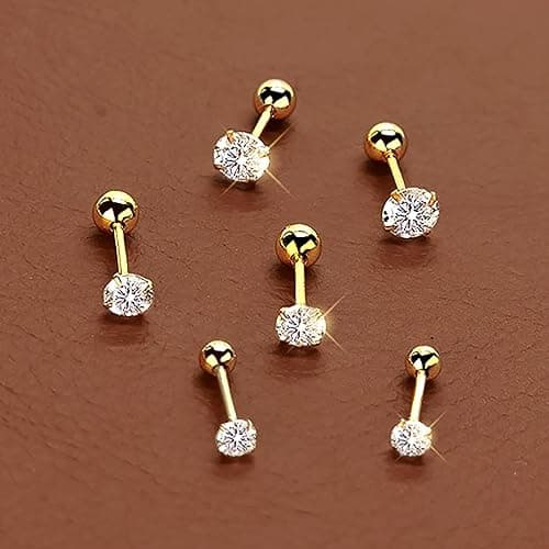 17 Pairs Earrings for Men, Stainless Steel Earrings For Men Sensitive Skin, Fashion Earring Piercing Jewelry Cross Dangle Hoop Earrings Kit Studs Long-lasting Shine thumbnail 6