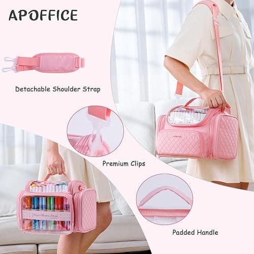 APOFFICE Marker Organizer Case Bag for 200-300 Markers – Large Art Supply Storage Bag with Detachable Dividers, Travel Marker Holder for Alcohol Markers, Brush Pens, Colored Pencils & Craft Supplies thumbnail 6