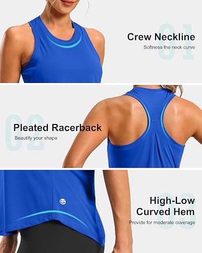 G Gradual Women's Workout Tank Tops Racerback Athletic Gym Shirts | Lightweight, Quick Dry, Breathable, Moisture Wicking, Loose Fit, Sleeveless, for Running Yoga Sports Tennis Pilates thumbnail 6