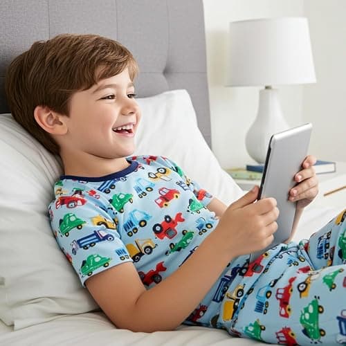 PATPAT Bamboo Viscose Pajamas Sets for Boys Girls Kids Toddler, 3 Pack Shorts & Pants Sleepers, Ultra-soft Snug Fit Pjs 2-12Y thumbnail 3