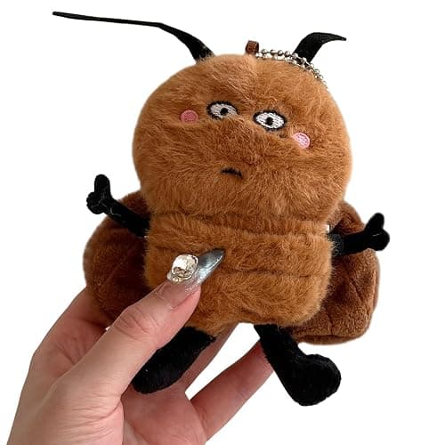 Yatchen Furry Case for AirPods 3,Funny Cute 3D Cartoon Plush Kawaii Cockroach Brown Fluffy Soft Warm for AirPods 3rd Generation Carrying Charging Box with Keychain Protector - Image 1