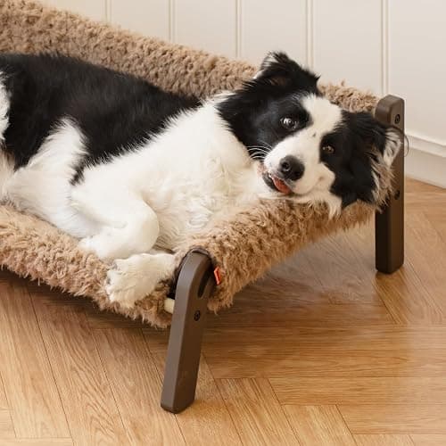 MEWOOFUN Elevated Dog Bed, Raised Dog Sofa with Non-Slip Bottom, Washable Pet Couch Bed Indoor & Outdoor Up to 66lbs (Plush Brown) thumbnail 7