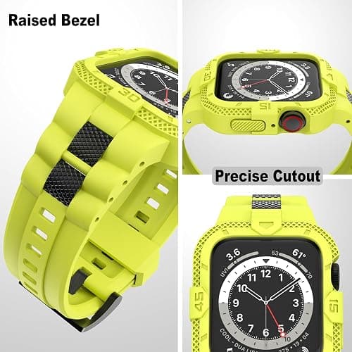 GELISHI Bands Compatible for Apple Watch Band 46mm 45mm 44mm 42mm, Men Sport Rugged Band with Protective Case for Watch Series 11 10 9 8 7/ SE 3/2/1/ Series 6 5 4 3 thumbnail 2