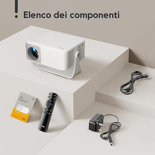 Mini Proiettore, AKIYO O1 Proiettore Portatile 15000 Lumens, 2025 Upgraded Videoproiettore 4K Supporto Full HD 1080P, Auto Keystone, Zoom 50%, Rotabile 360°, per Phone/TV Stick/HDMI/USB/TF thumbnail 9