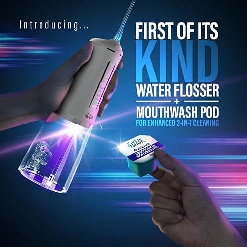 GuruNanda Advanced Dental Water Flosser 3.0 with UV Mode Water Flosser & 24 Aquapods with Mouthwash for Fresh Breath & Plaque Removal, Compact & TSA-Approved thumbnail 2