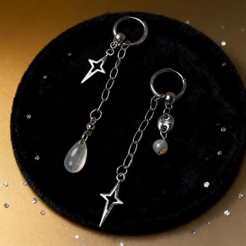 1 Paar Tropfen Spike Ohrringe, Gothic Star Hoop Ohrringe, Punk Grunge Schmuck Accessoires, Unregelmäßige Tropfen Ohrstecker, Y2k Schmuck Geschenke für Frauen thumbnail 6