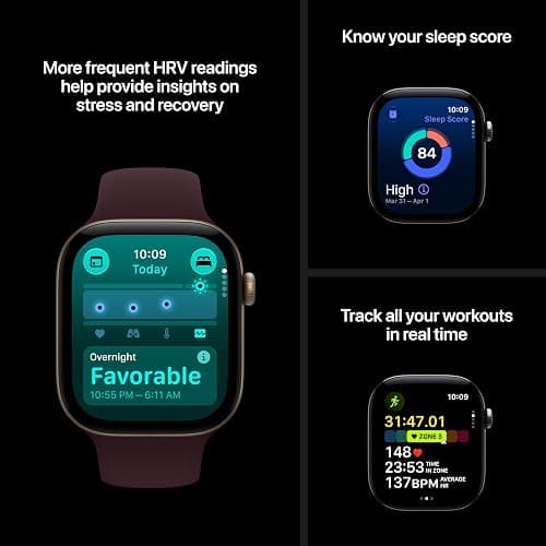 Apple Watch Series 12 GPS + Cellular 42mm Smartwatch | Light Gold Aluminum Case, Sand Sport Band - S/M. Health + Fitness + Sleep Tracking, Heart Rate, Safety thumbnail 5
