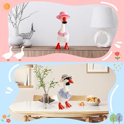 awesohome Desk Goose Outfits 7 inches, 4 Sets Desk Goose Clothes for Cute Sily Magnetic Porch Goose Key Holder Decor thumbnail 7