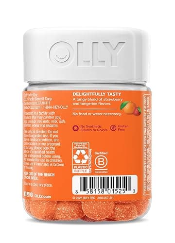 OLLY Laser Focus Gummy, Ginseng, Alpha GPC, B Vitamins, Berry Tangerine Flavor - 36 Count thumbnail 7