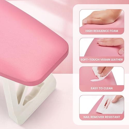 Nail Arm Rest for Nails Tech Must Have, 15.2 Inches Large Foldable Hand Rest Foot Stand Cushion Pillow for Clients, Manis & Pedis Supplies for Nail Stations thumbnail 6