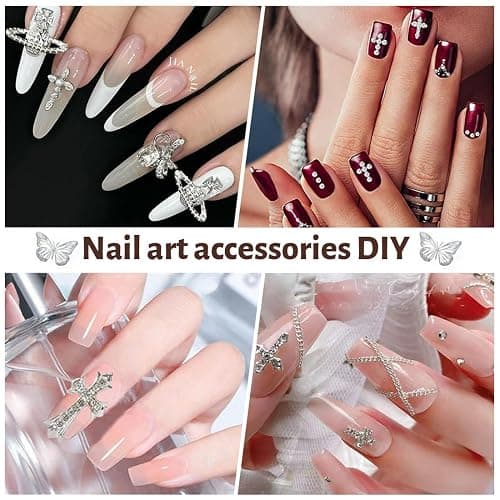 BDEPSTR 21 Stück 3D Kreuz Nail Charms - Y2K Nail Art Dekorationen, Nagelschmuck für DIY Nageldesign, Trendig & Praktisch für Frauen thumbnail 6